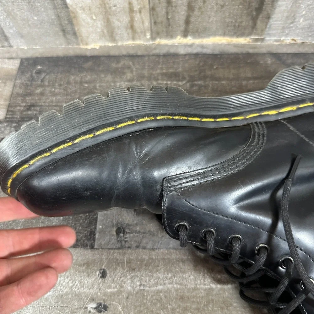 Dr. Martens Combat Boot Men's Size 13 Black Smooth Leather 8 Hole Lace Up